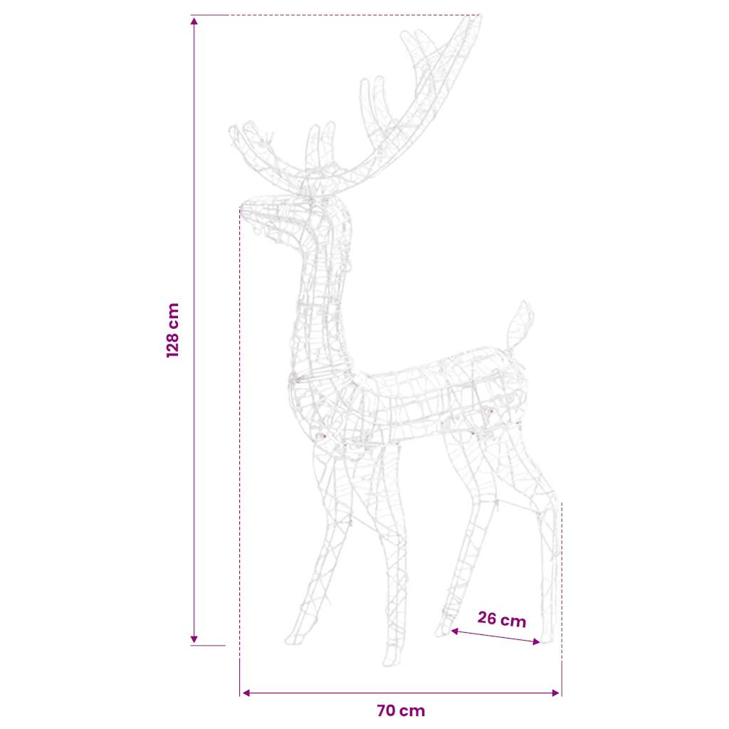 juledekoration rensdyr 140 LED'er 128 cm akryl flerfarvet