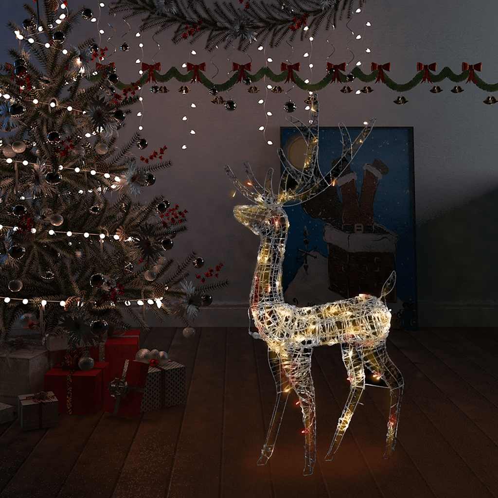 juledekoration rensdyr 140 LED'er 128 cm akryl flerfarvet