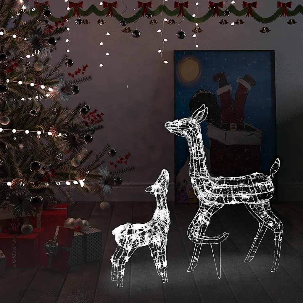 juledekoration rensdyrfamilie 160 LED'er akryl kold hvid