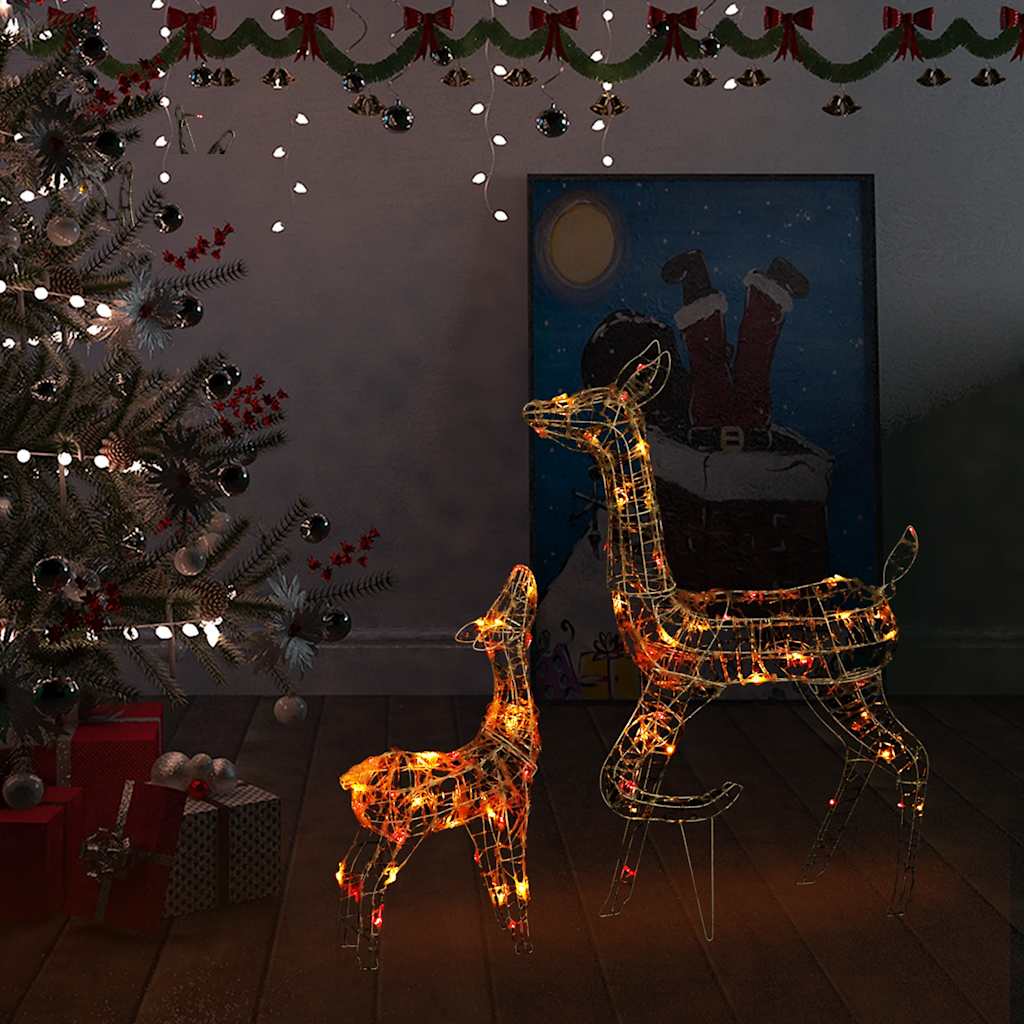 juledekoration rensdyrfamilie 160 LED'er akryl flerfarvet