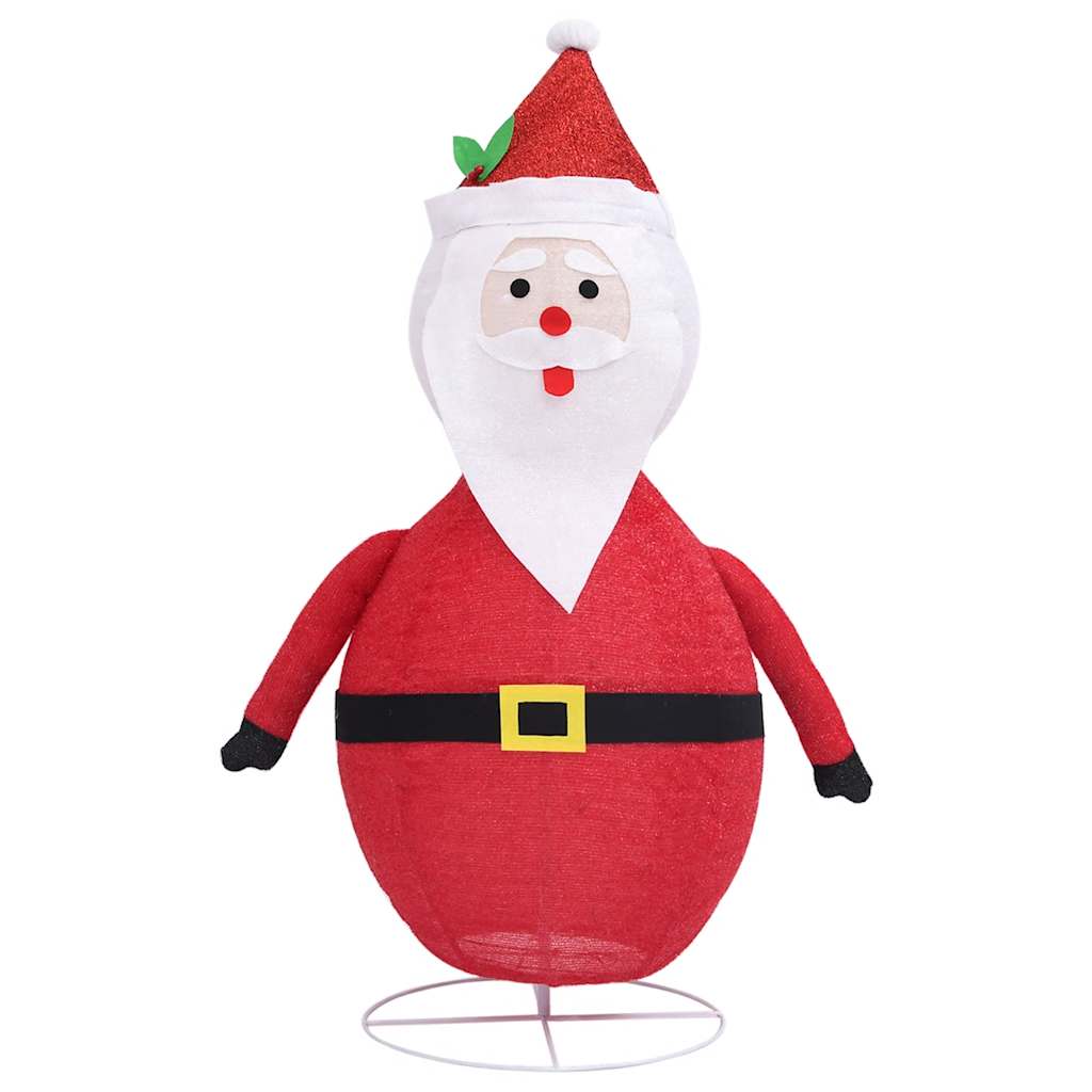 dekorativ julemandsfigur m. LED-lys 90 cm luksuriøst stof