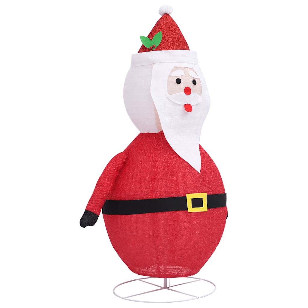 dekorativ julemandsfigur m. LED-lys 90 cm luksuriøst stof