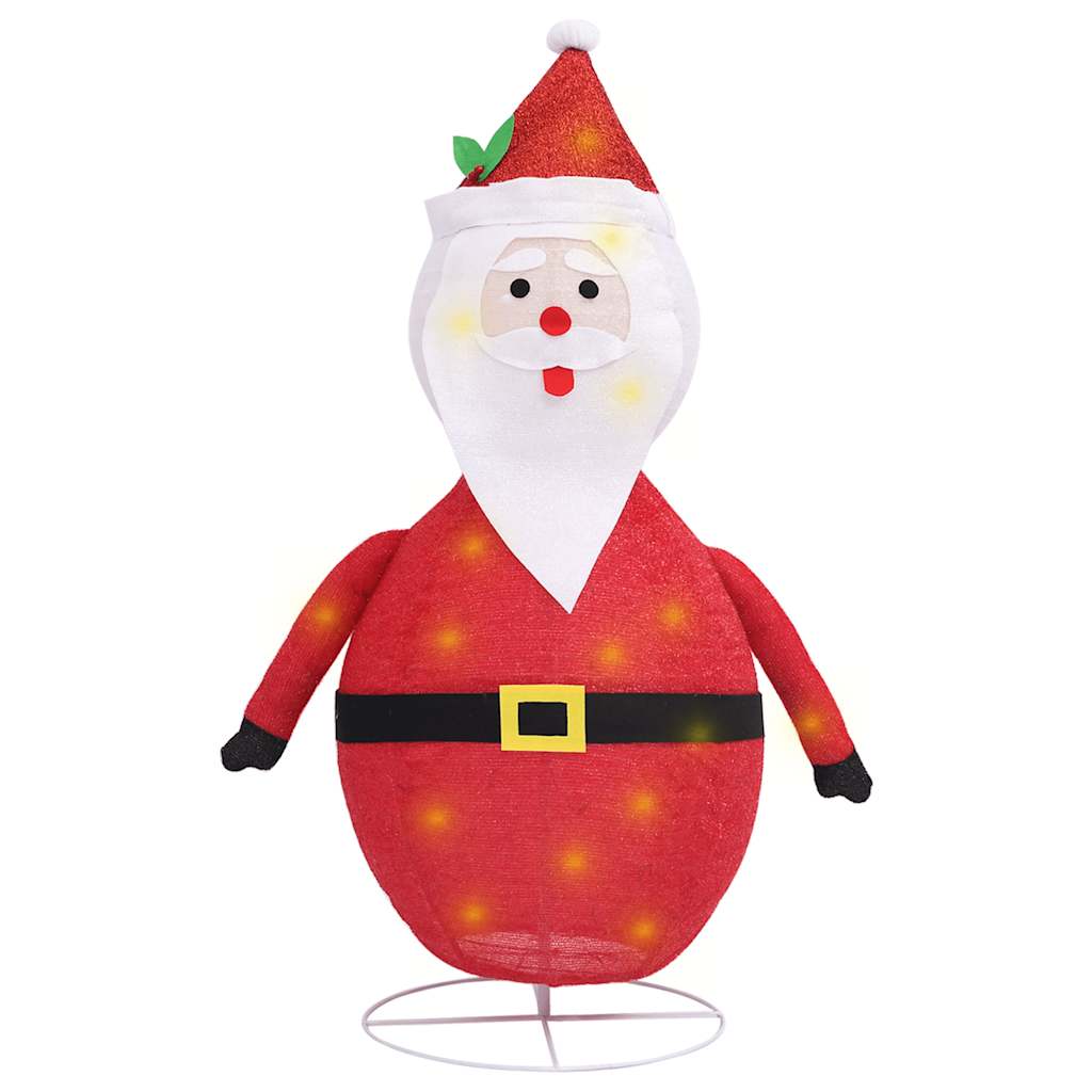 dekorativ julemandsfigur m. LED-lys 120 cm luksuriøst stof