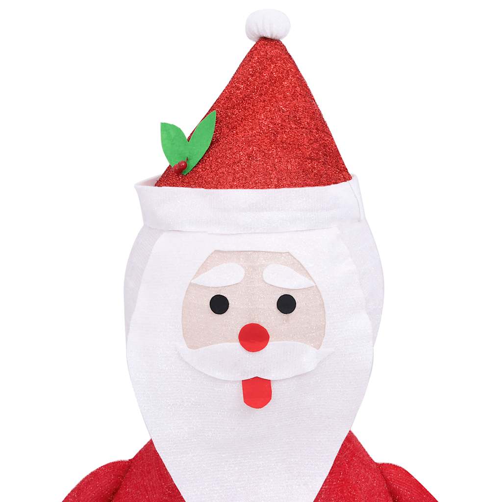 dekorativ julemandsfigur m. LED-lys 120 cm luksuriøst stof