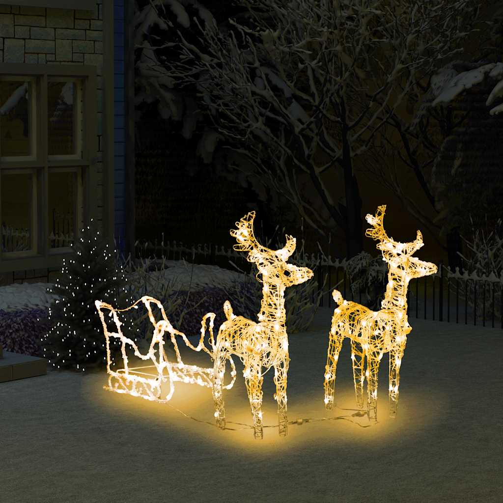 rensdyr og kane julefigur 160 LED'er 130 cm akryl