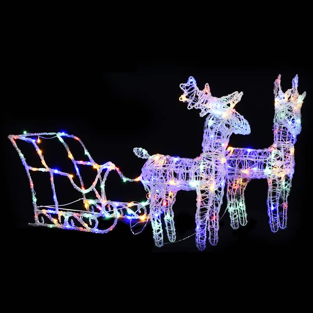 rensdyr og kane julefigur 160 LED'er 130 cm akryl