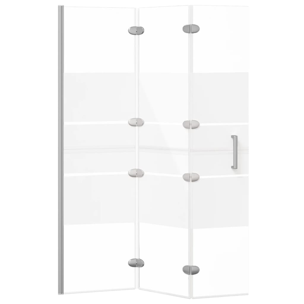 foldbar bruseafskærmning 100x140 cm sikkerhedsglas hvid