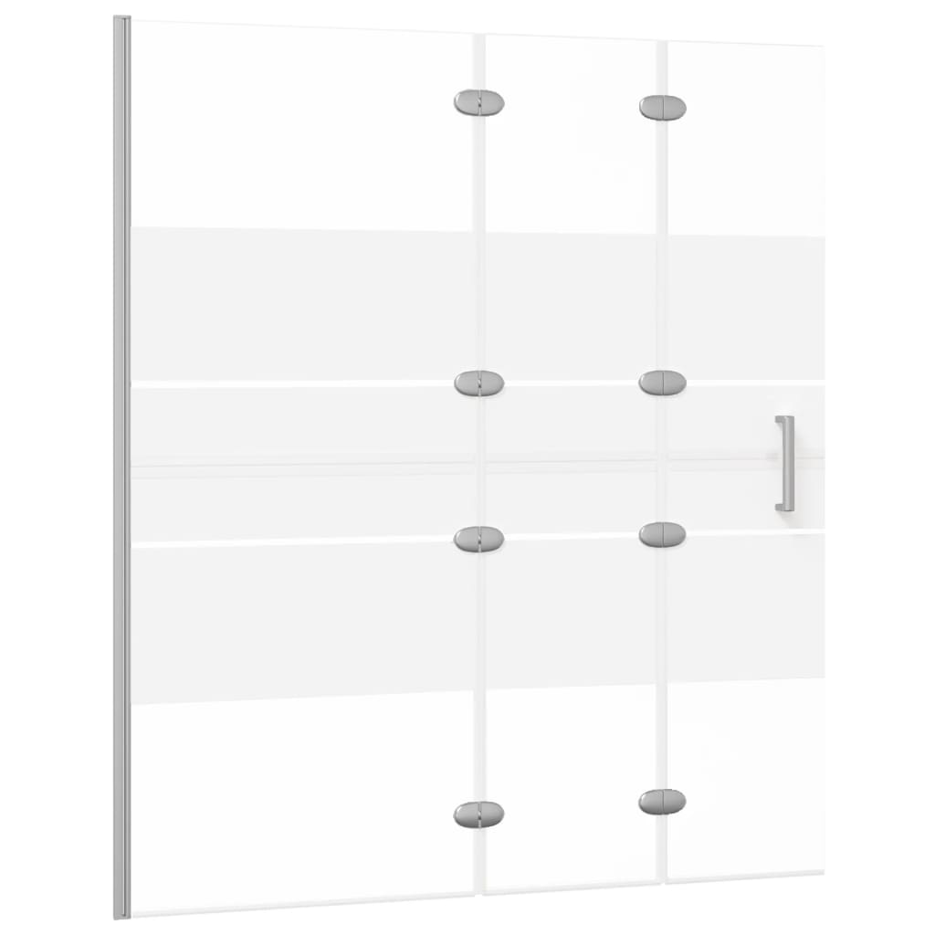 foldbar bruseafskærmning 120x140 cm sikkerhedsglas hvid