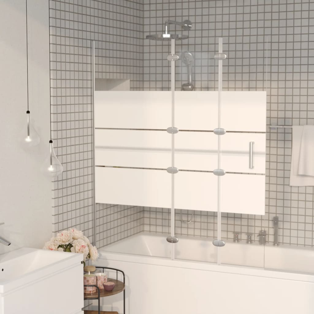 foldbar bruseafskærmning 120x140 cm sikkerhedsglas hvid