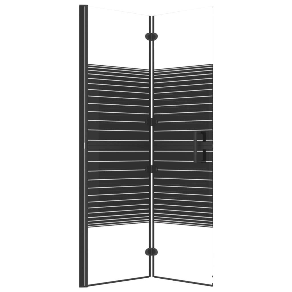 foldbar bruseafskærmning 80x140 cm sikkerhedsglas sort