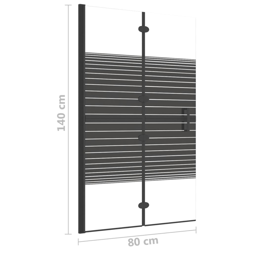 foldbar bruseafskærmning 80x140 cm sikkerhedsglas sort