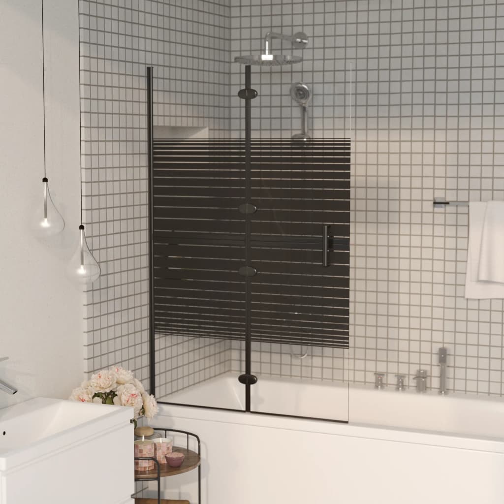 foldbar bruseafskærmning 80x140 cm sikkerhedsglas sort