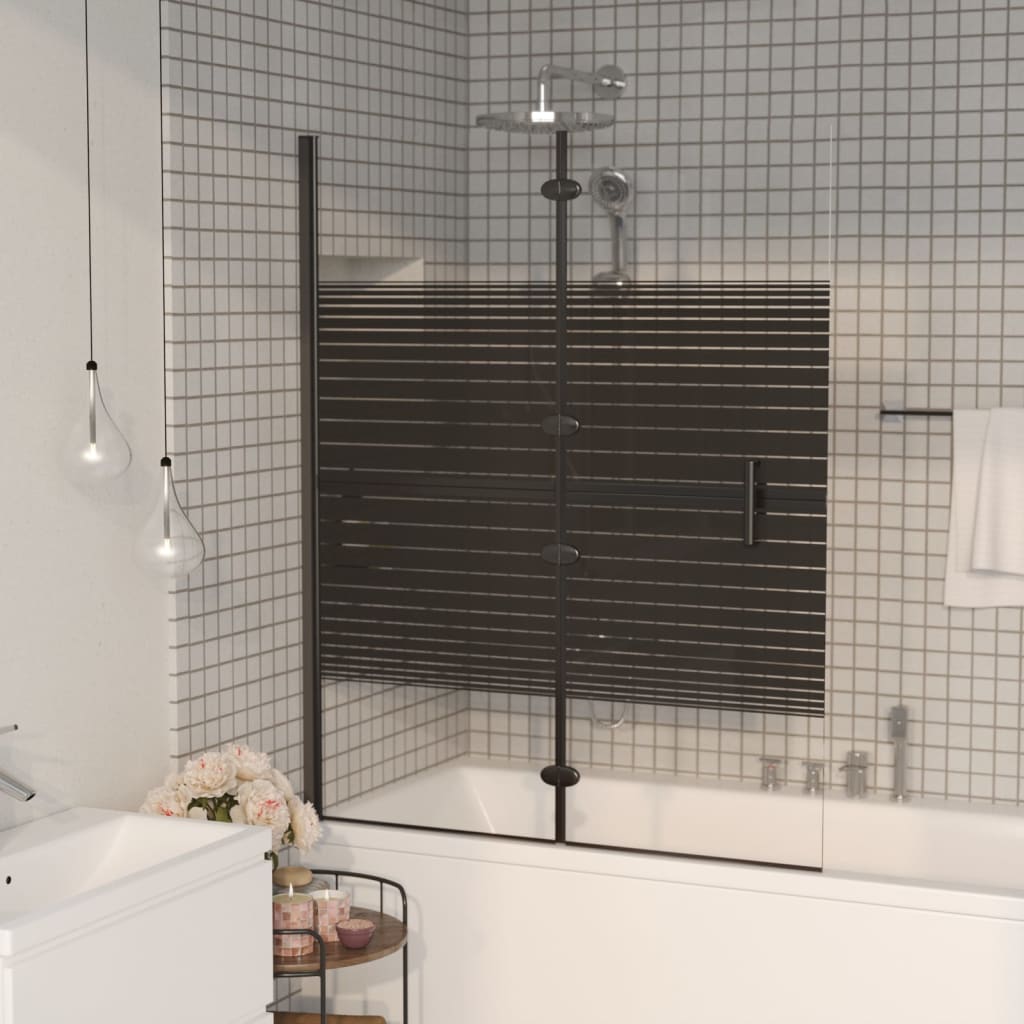 foldbar bruseafskærmning 100x140 cm sikkerhedsglas sort