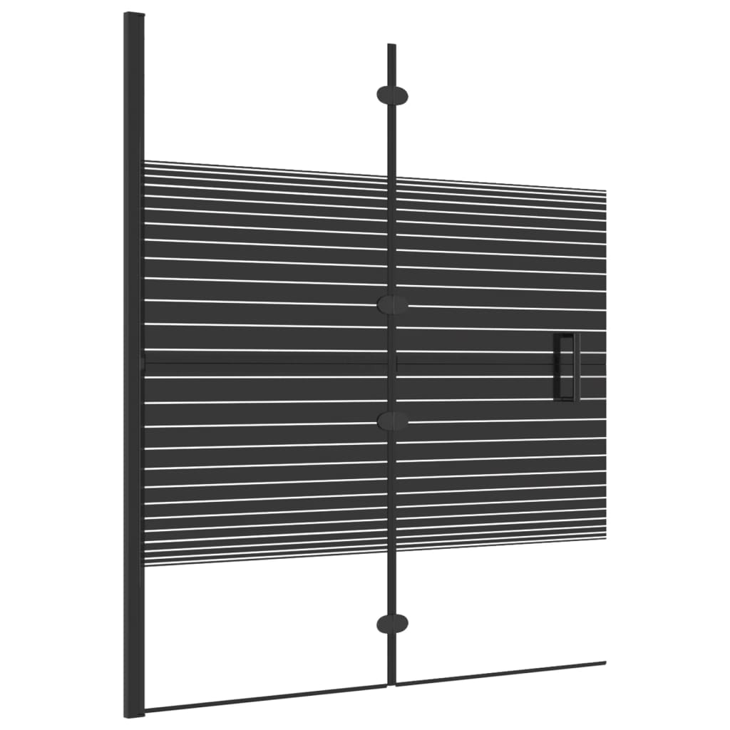 foldbar bruseafskærmning 120x140 cm sikkerhedsglas sort