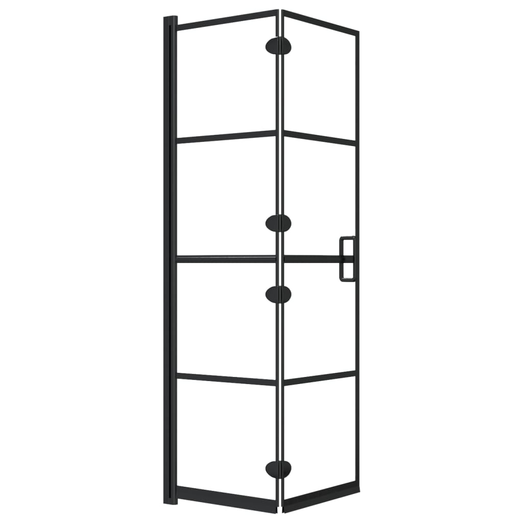 foldbar bruseafskærmning 80x140 cm sikkerhedsglas sort