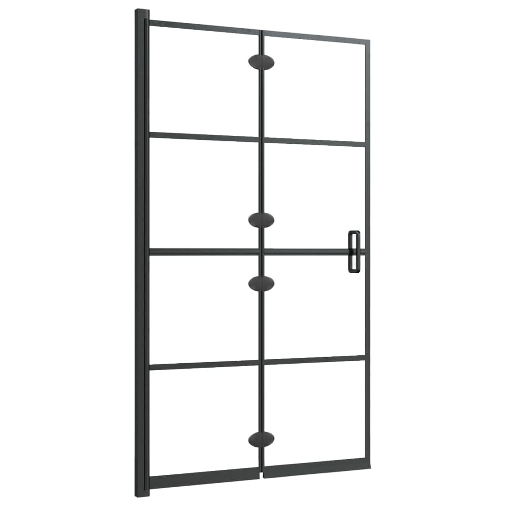 foldbar bruseafskærmning 80x140 cm sikkerhedsglas sort