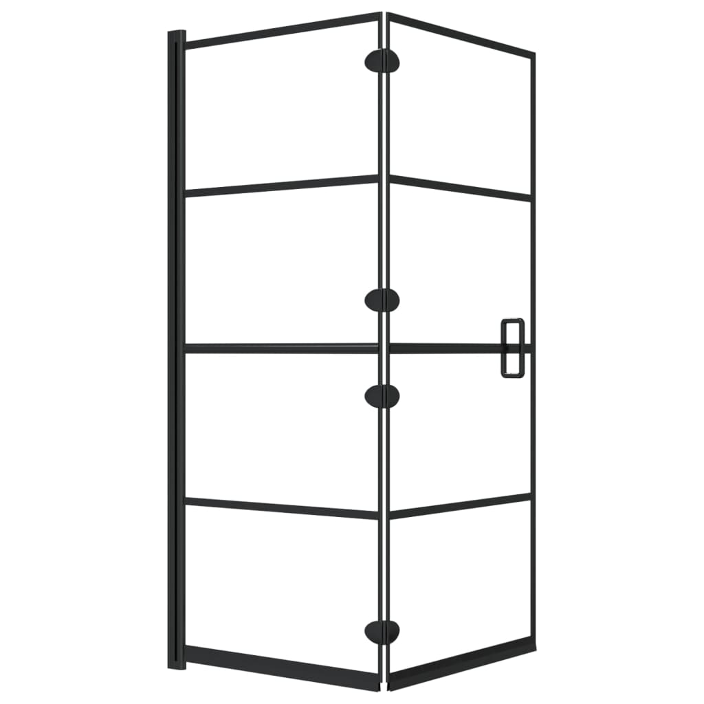 foldbar bruseafskærmning 120x140 cm sikkerhedsglas sort