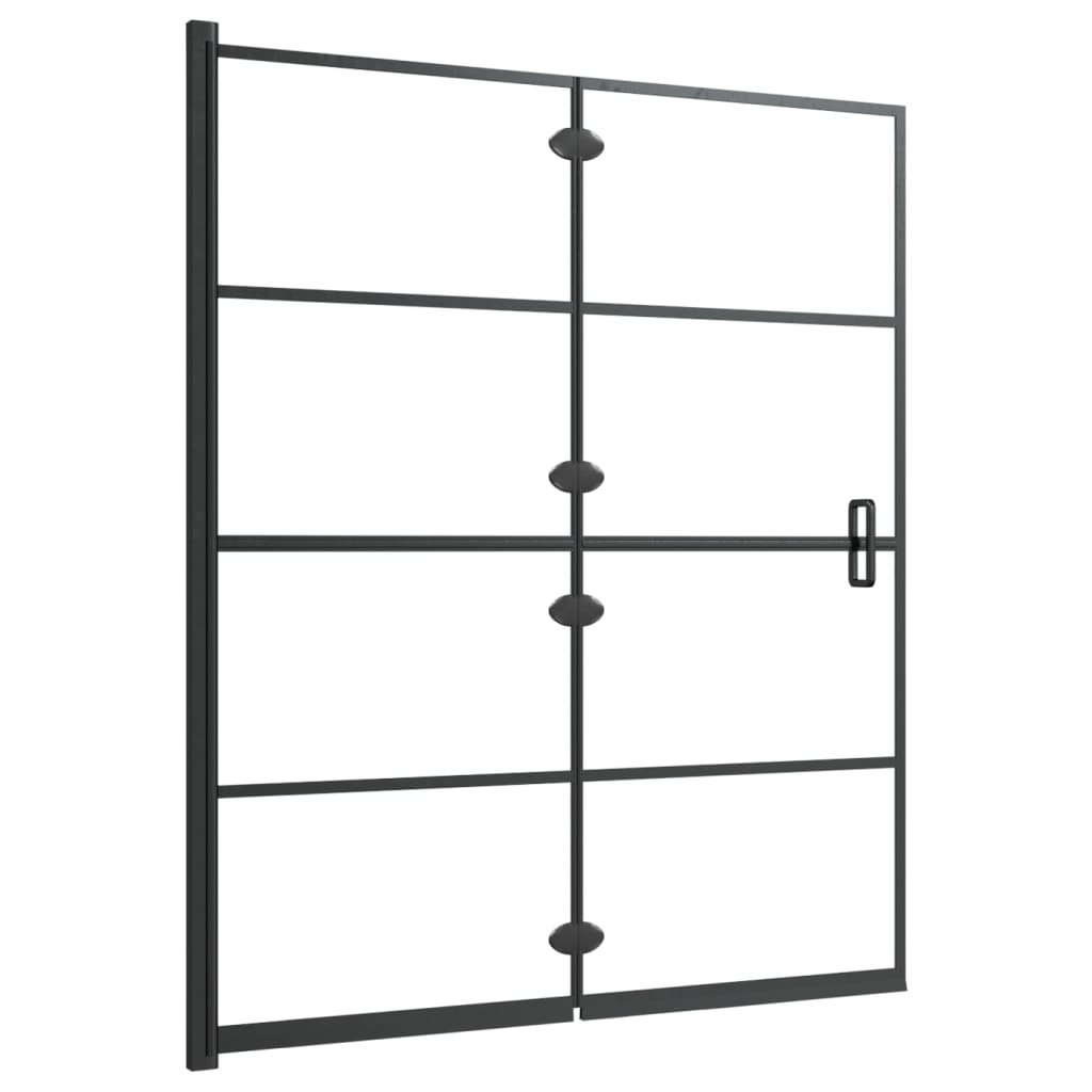 foldbar bruseafskærmning 120x140 cm sikkerhedsglas sort