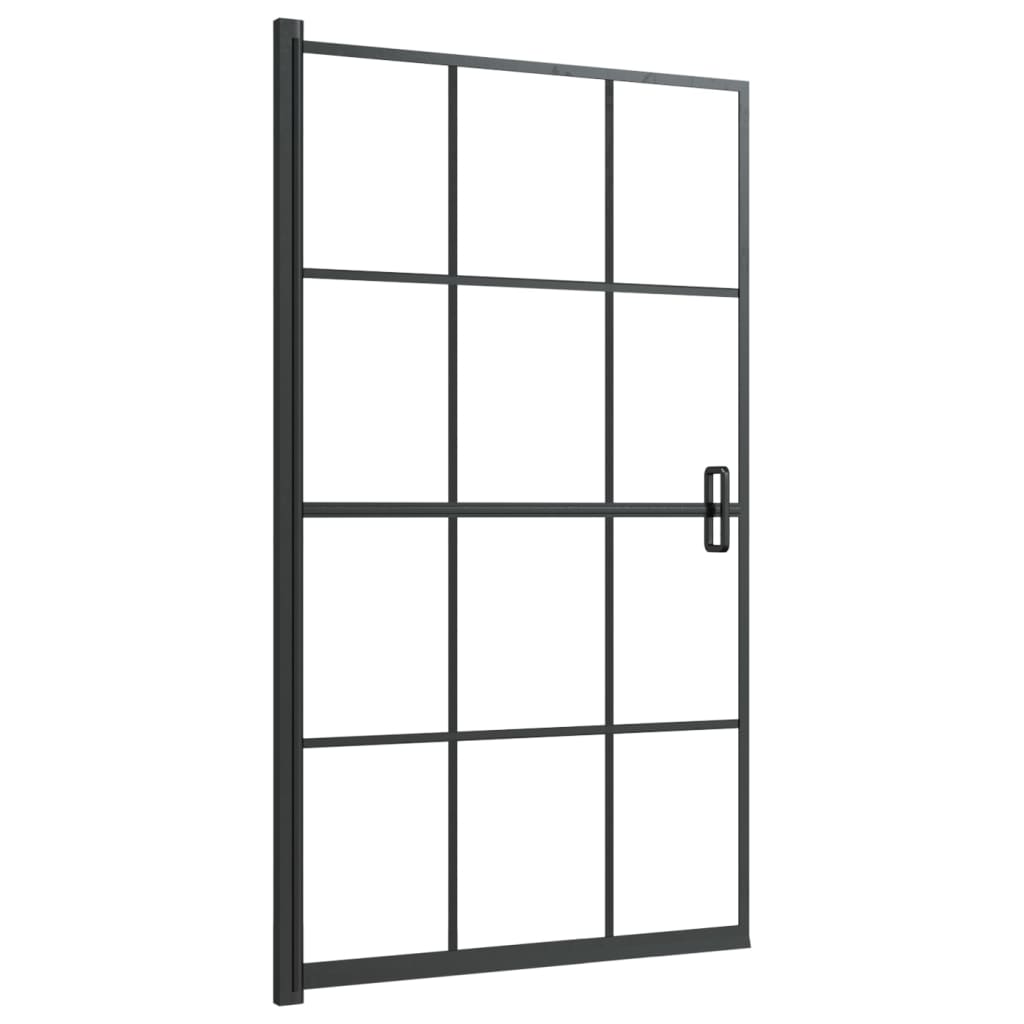 bruseafskærmning 80x140 cm sikkerhedsglas sort