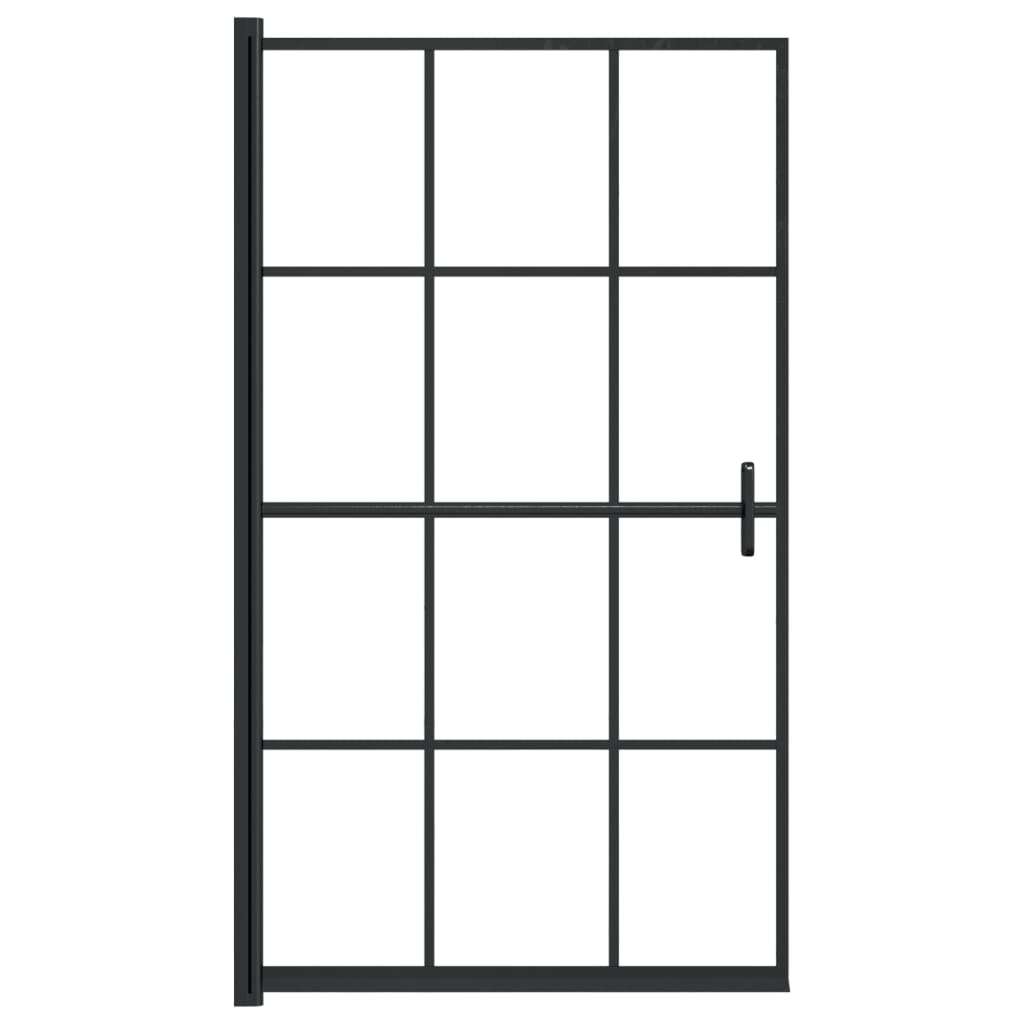 bruseafskærmning 80x140 cm sikkerhedsglas sort