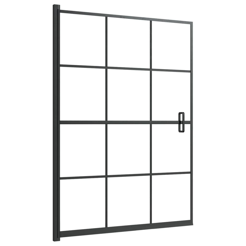 bruseafskærmning 100x140 cm sikkerhedsglas sort