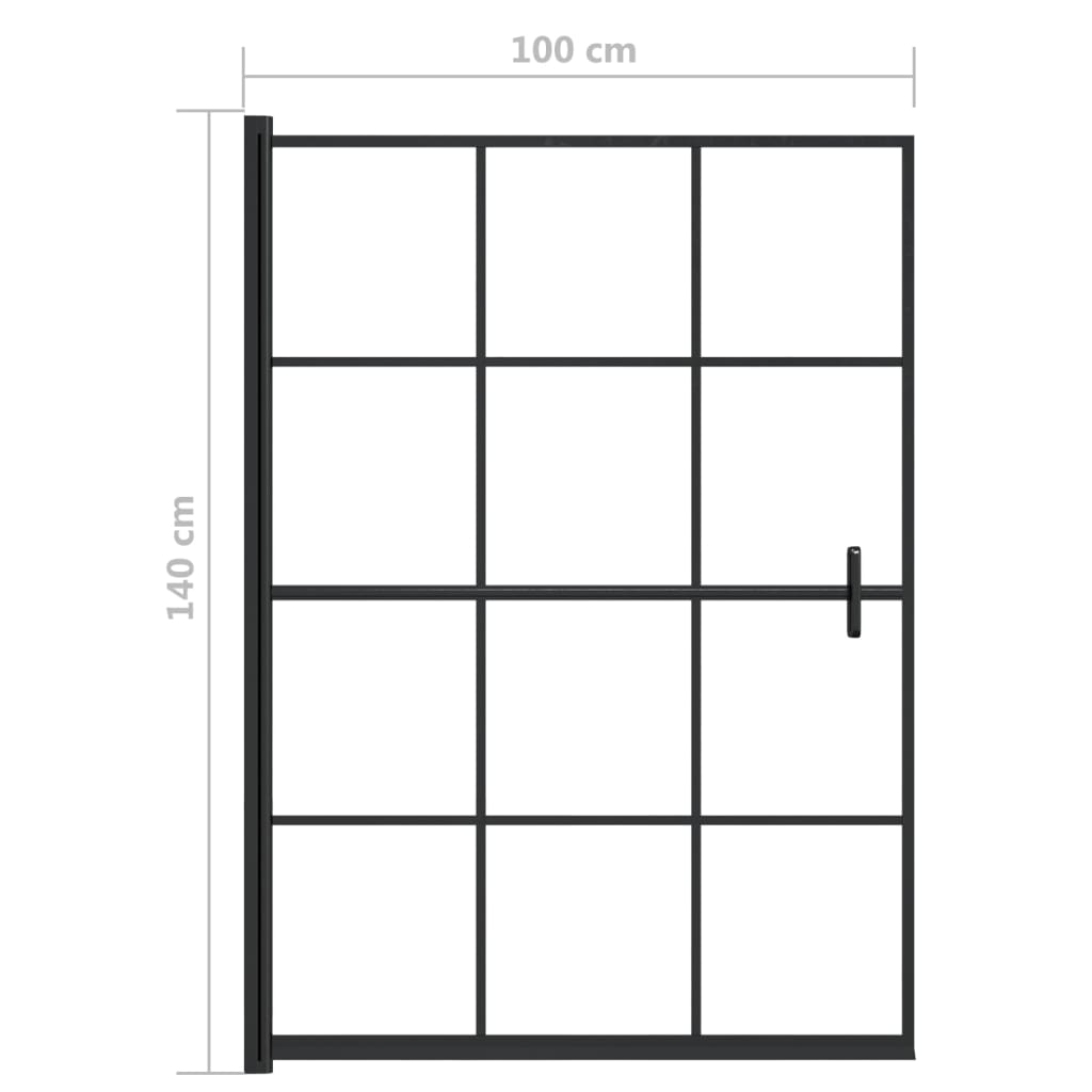 bruseafskærmning 100x140 cm sikkerhedsglas sort