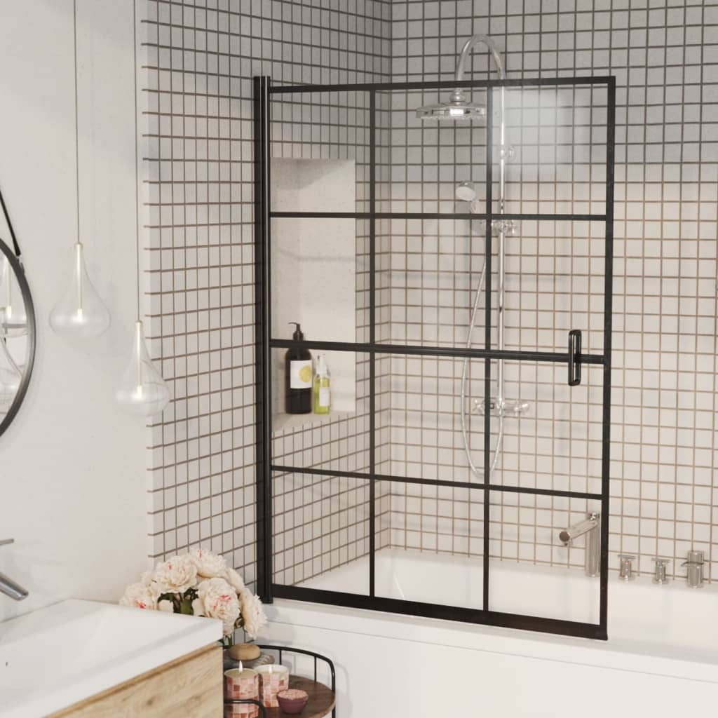 bruseafskærmning 100x140 cm sikkerhedsglas sort