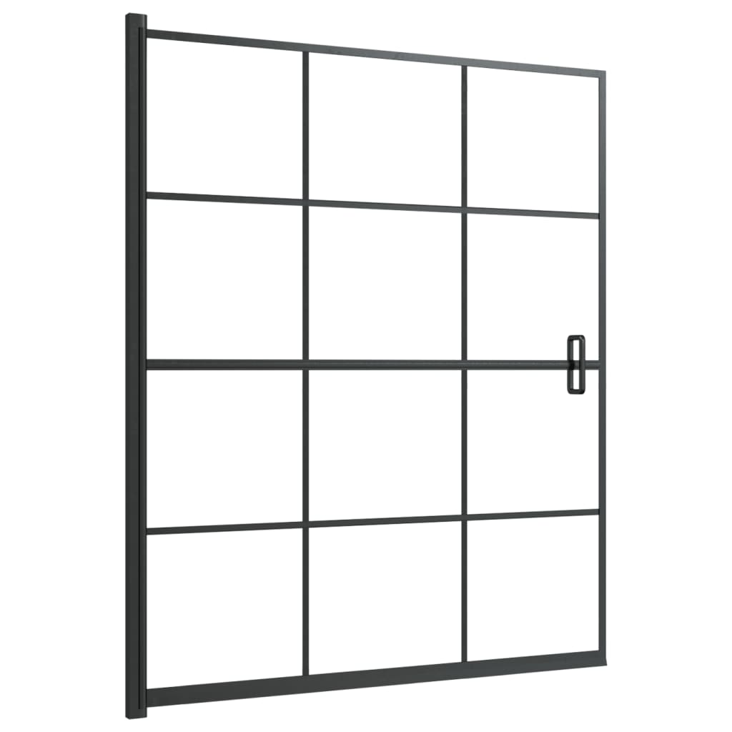 bruseafskærmning 116x140 cm sikkerhedsglas sort