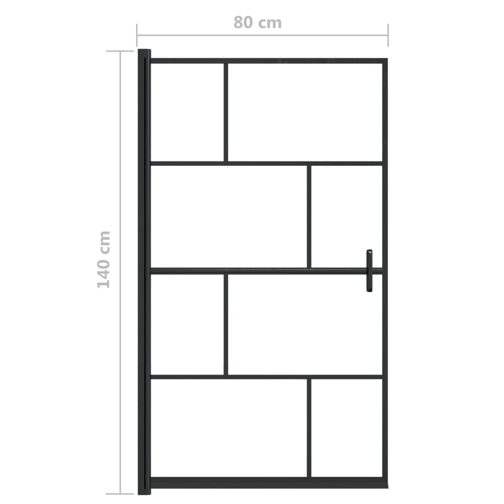 bruseafskærmning 80x140 cm sikkerhedsglas sort