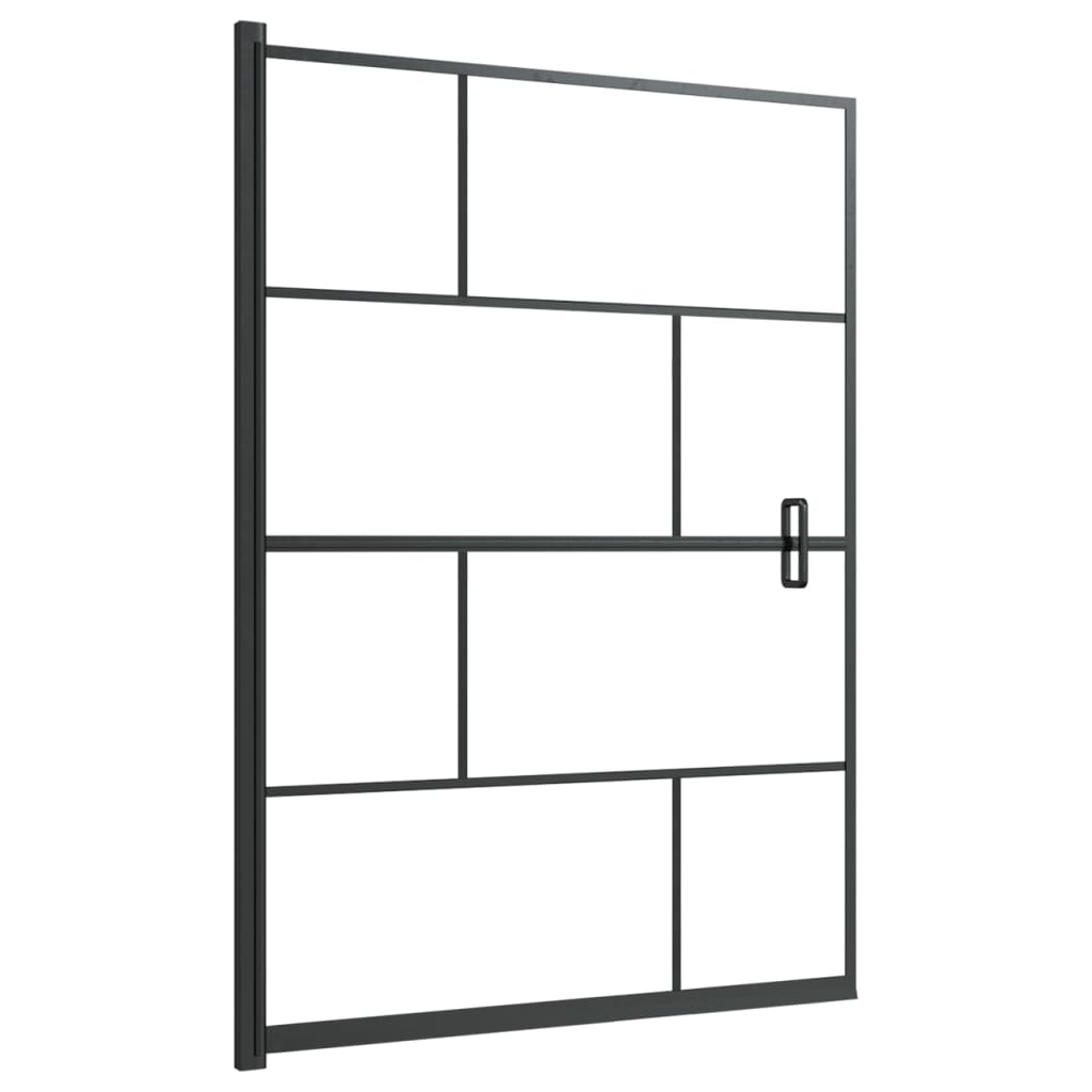 bruseafskærmning 100x140 cm sikkerhedsglas sort