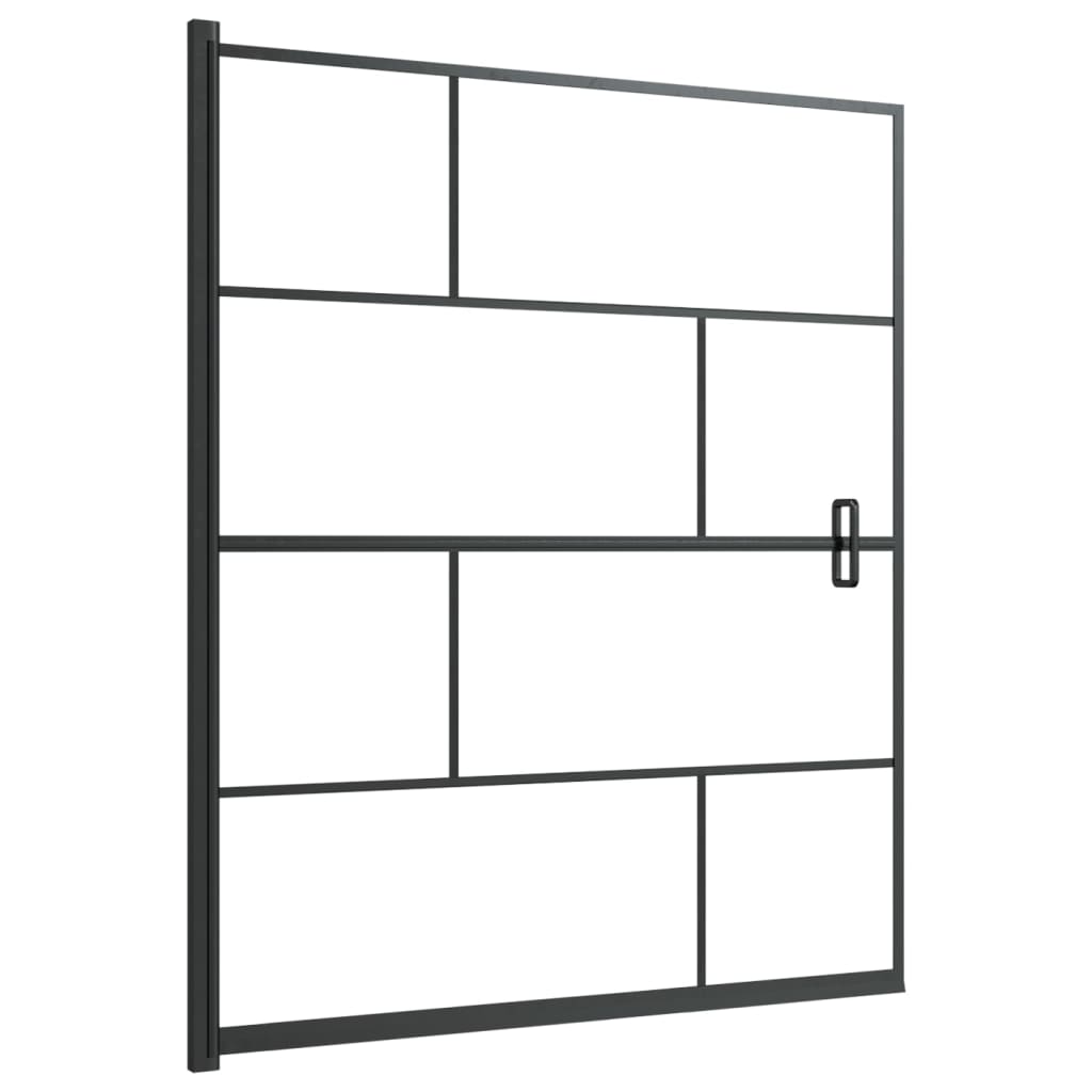 bruseafskærmning 116x140 cm sikkerhedsglas sort