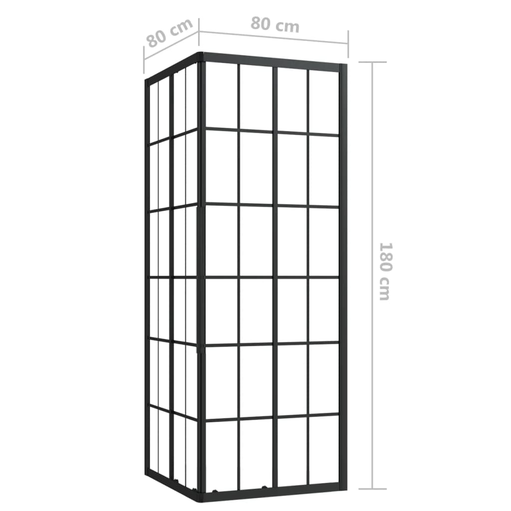 brusekabine 80x80x180 cm sikkerhedsglas