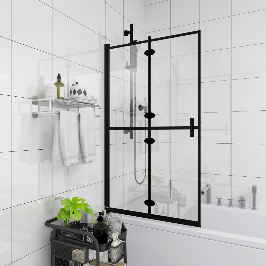 foldbar brusekabine 80x140 cm sikkerhedsglas sort