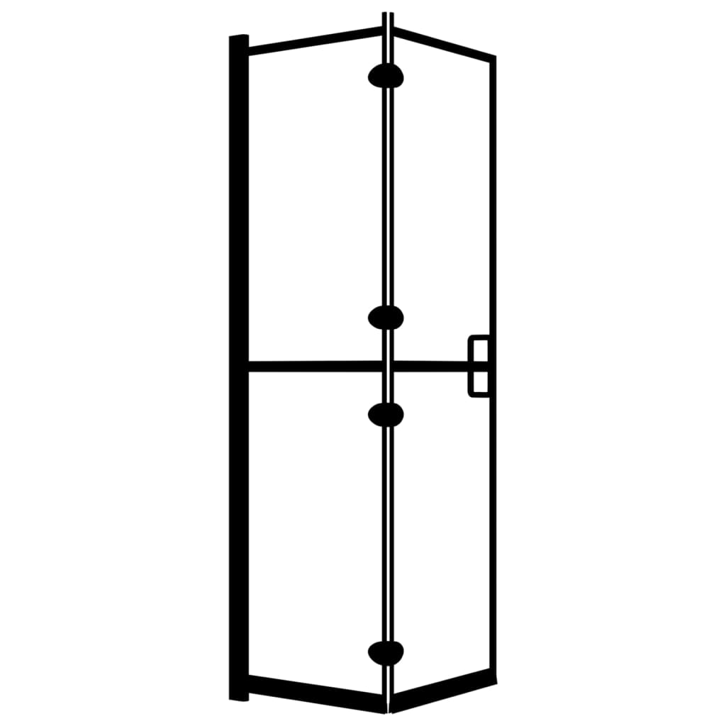 foldbar brusekabine 100x140 cm sikkerhedsglas sort