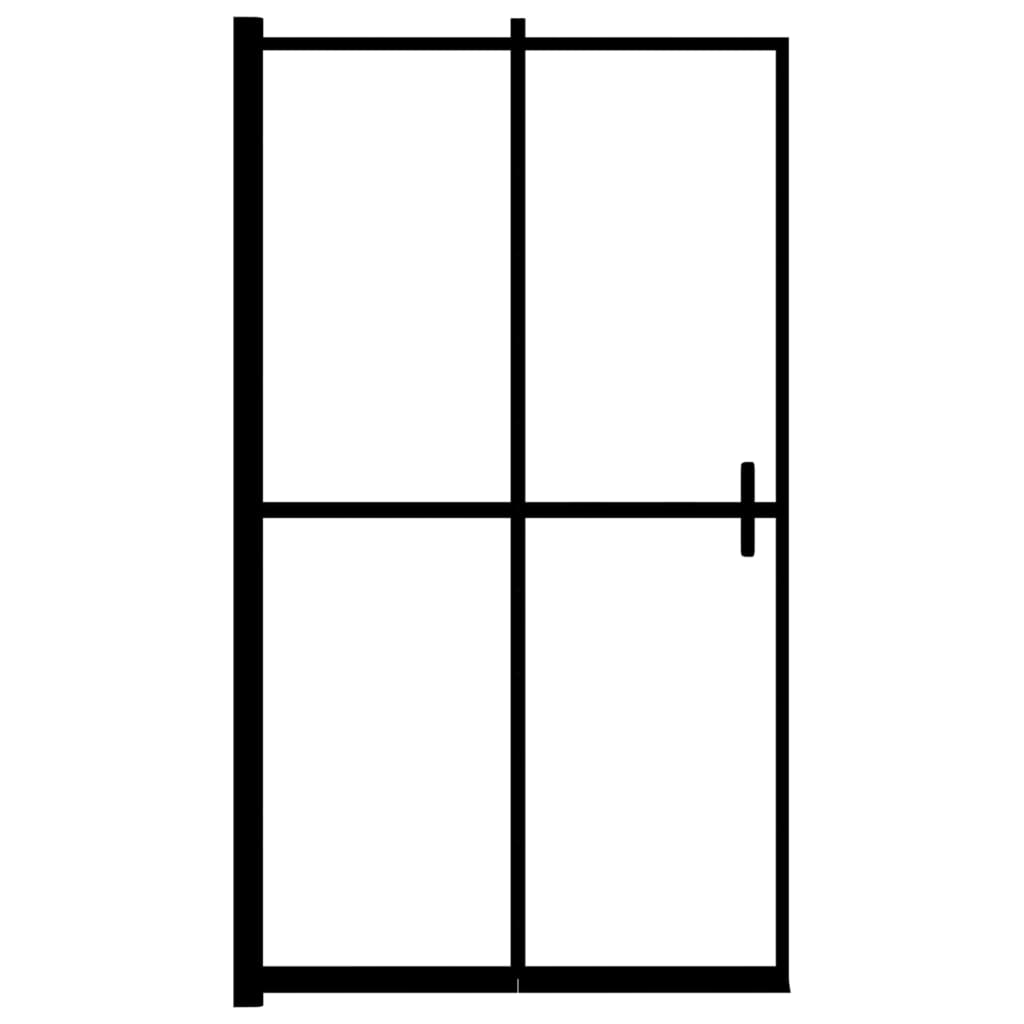 foldbar brusekabine 100x140 cm sikkerhedsglas sort