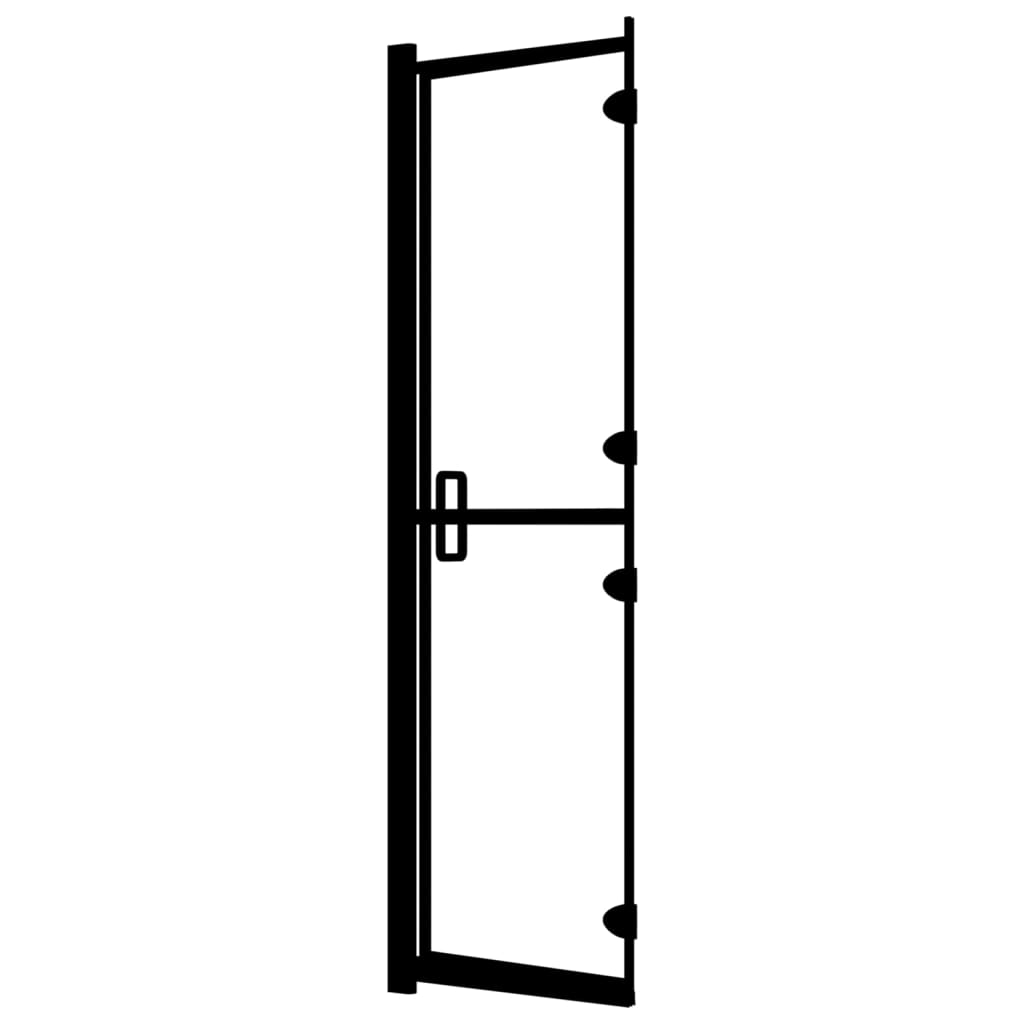 foldbar brusekabine 100x140 cm sikkerhedsglas sort