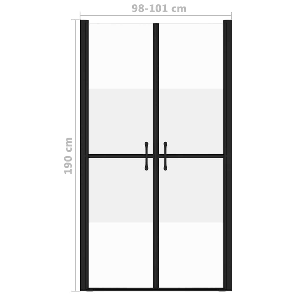 brusedør (98-101)x190 cm sikkerhedsglas delvist matteret