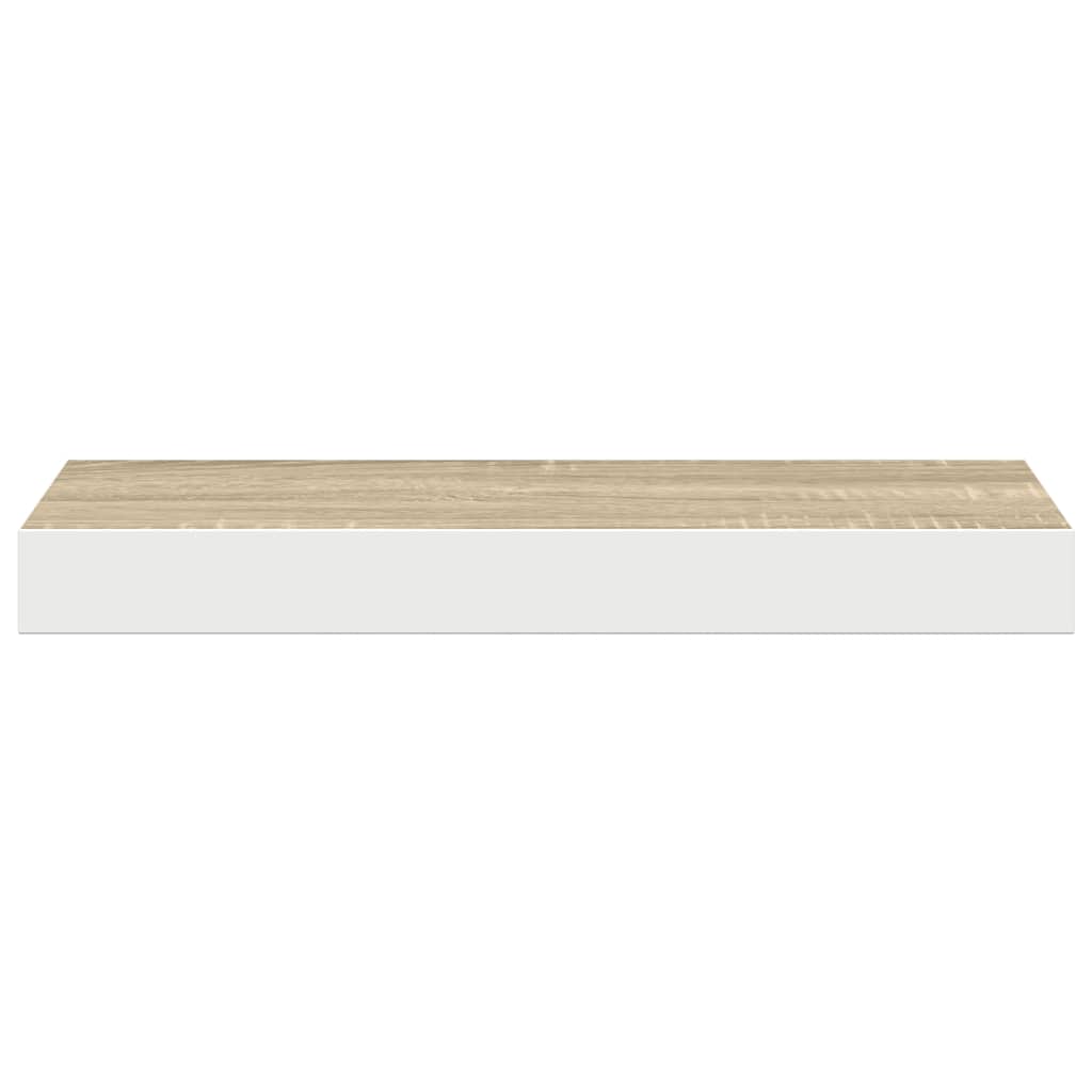 væghylde 40x23,5x3,8 cm MDF egetræsfarve og hvid