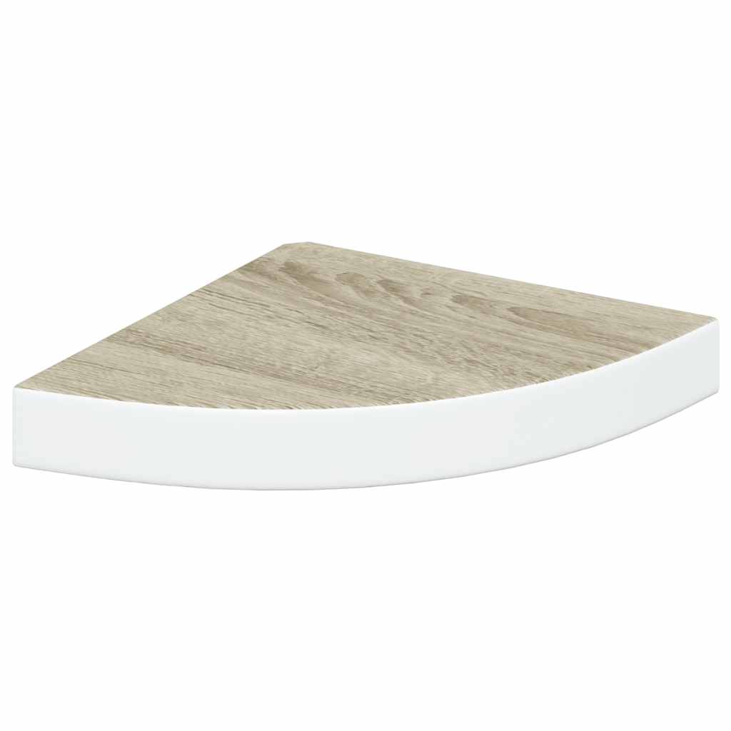 hjørnehylder 4 stk. 25x25x3,8 cm MDF egetræsfarvet og hvid