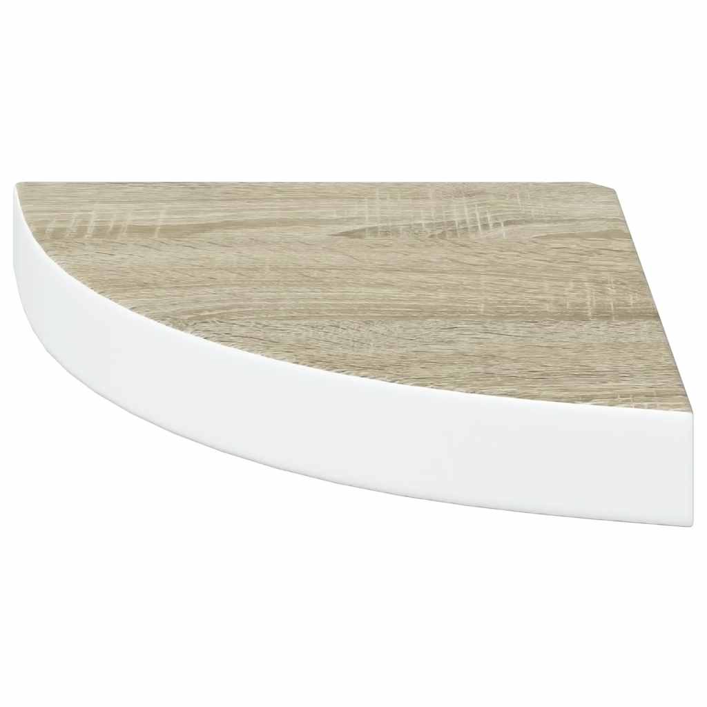 hjørnehylder 4 stk. 25x25x3,8 cm MDF egetræsfarvet og hvid
