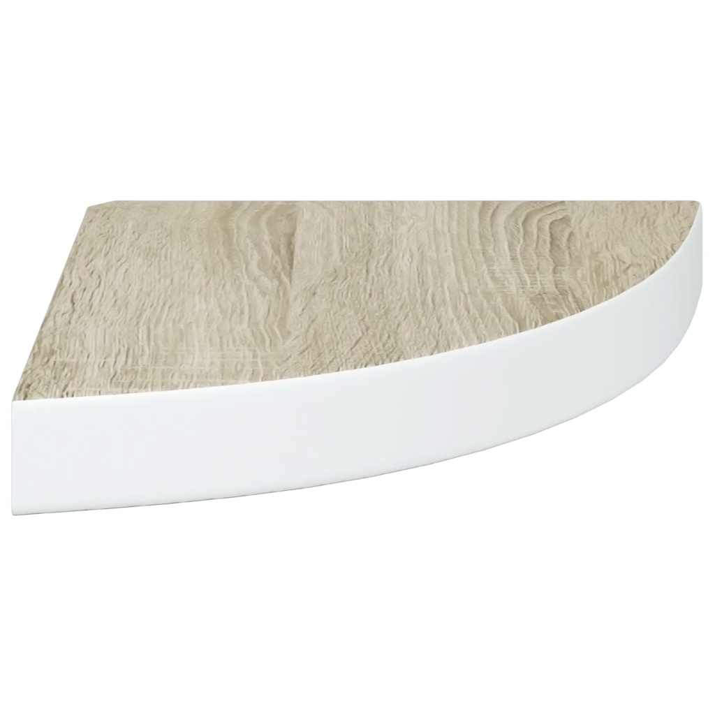 hjørnehylder 4 stk. 25x25x3,8 cm MDF egetræsfarvet og hvid