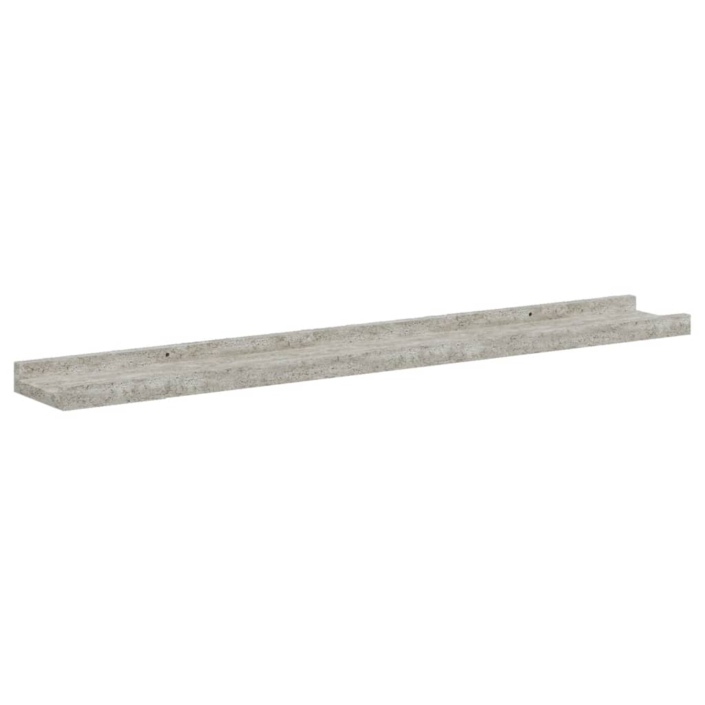 væghylder 2 stk. 80x9x3 cm betongrå