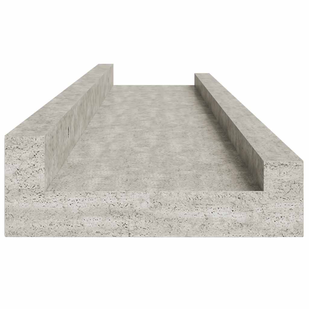 væghylder 2 stk. 80x9x3 cm betongrå