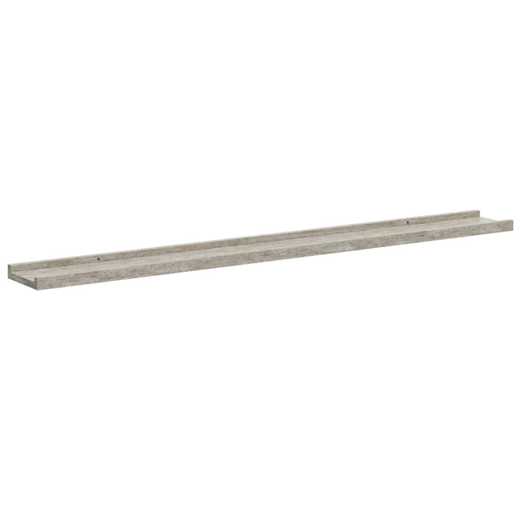 væghylder 2 stk. 100x9x3 cm betongrå
