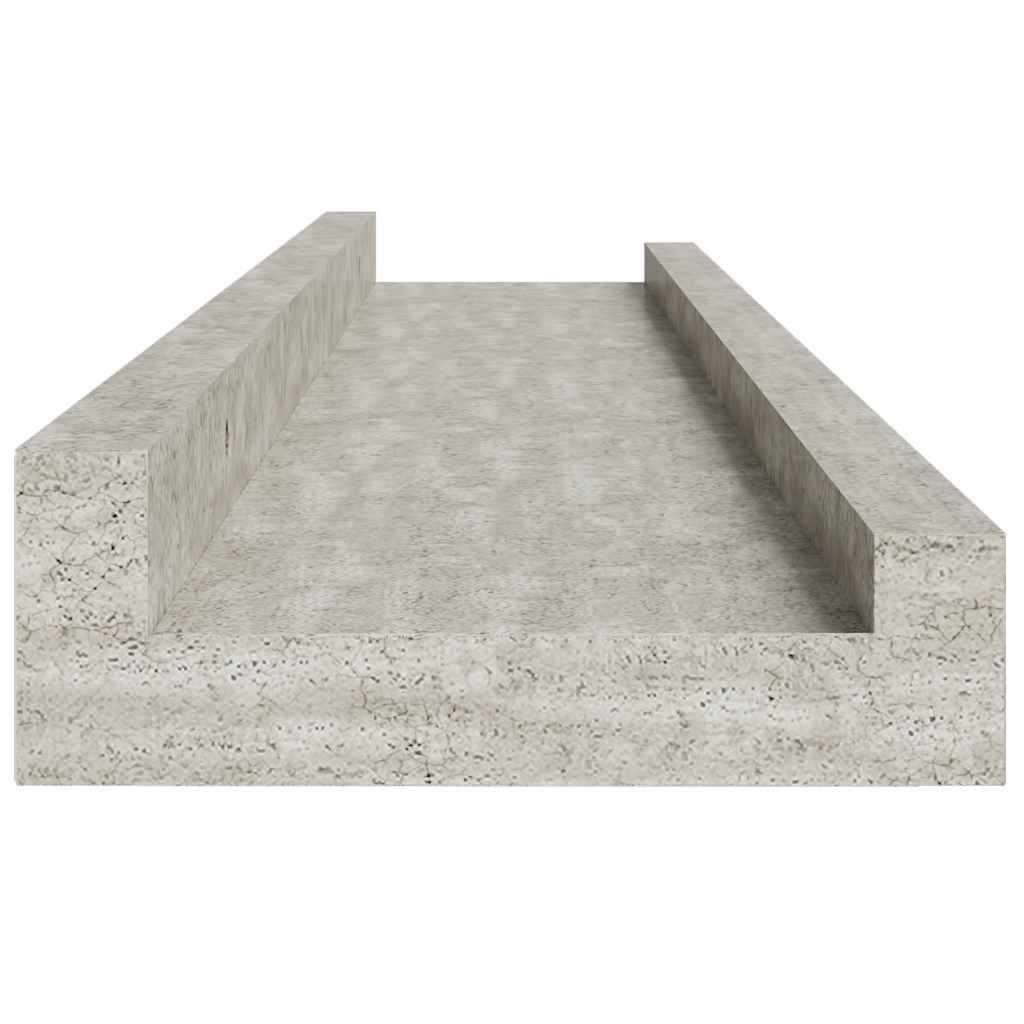 væghylder 4 stk. 60x9x3 cm betongrå