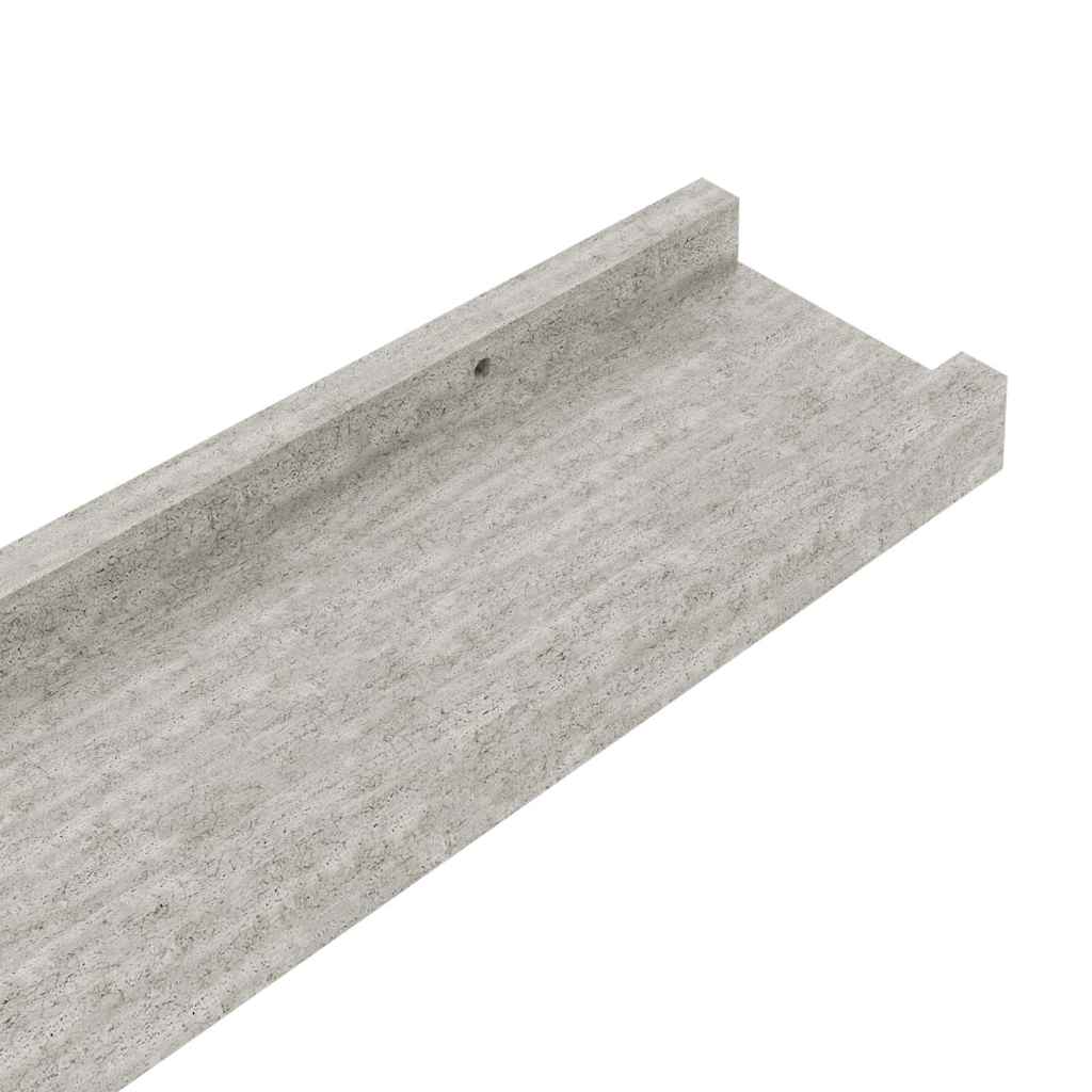 væghylder 4 stk. 60x9x3 cm betongrå