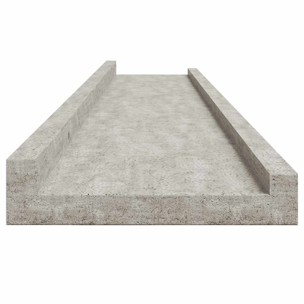 væghylder 4 stk. 100x9x3 cm betongrå
