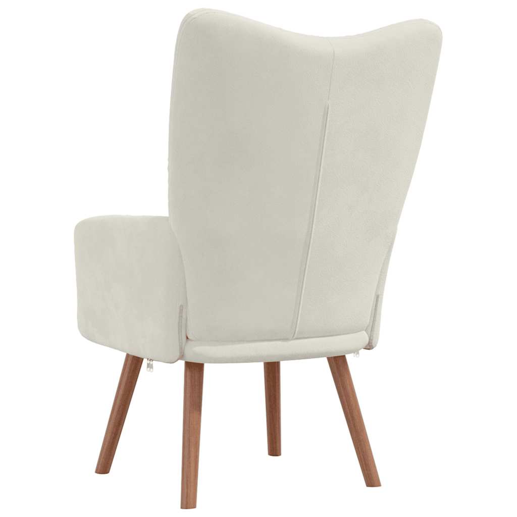 lænestol fløjl cremehvid