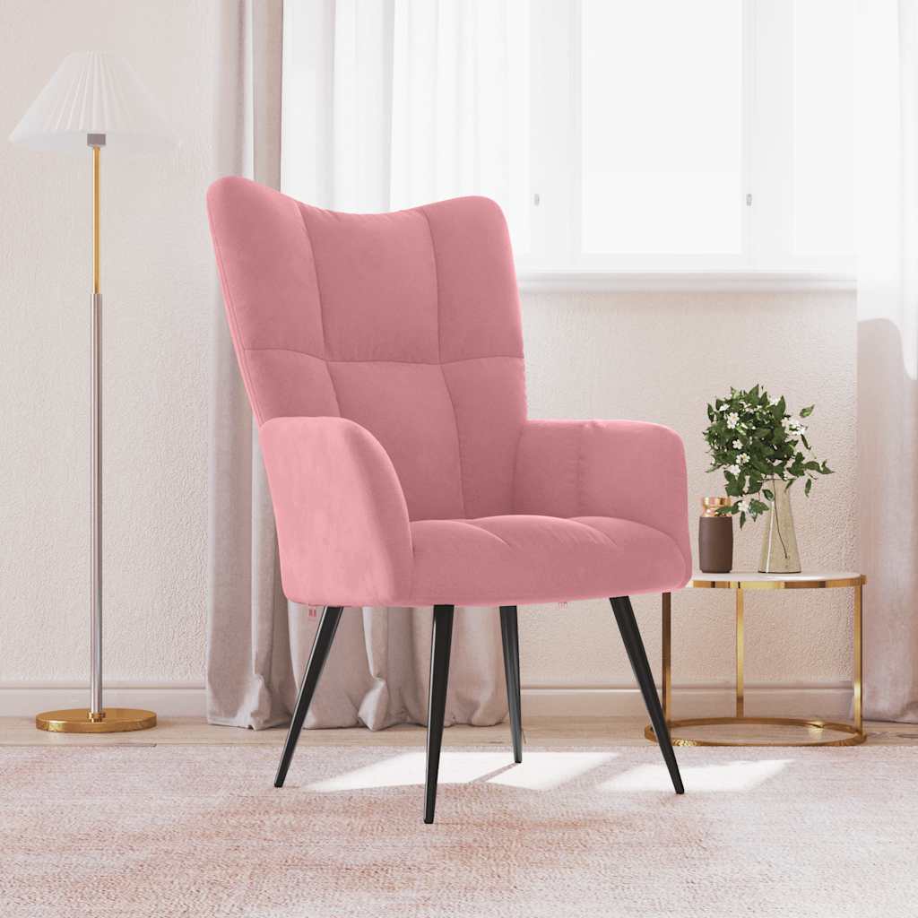 lænestol fløjl pink
