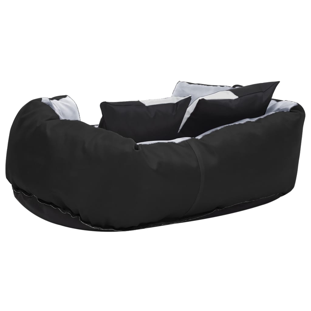 hundepude 65x50x20 cm vendbar og vaskbar grå og sort